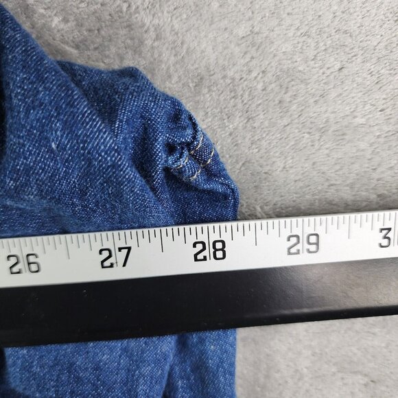 Mens Dickies Blue Denim Jean Jacket Button Down 100% Cotton Long Sleeve Size 3XL - Picture 9 of 11